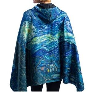 Raincaper Rain Poncho Van Gogh / Starry Night One Size Travel Rain Coat Hooded